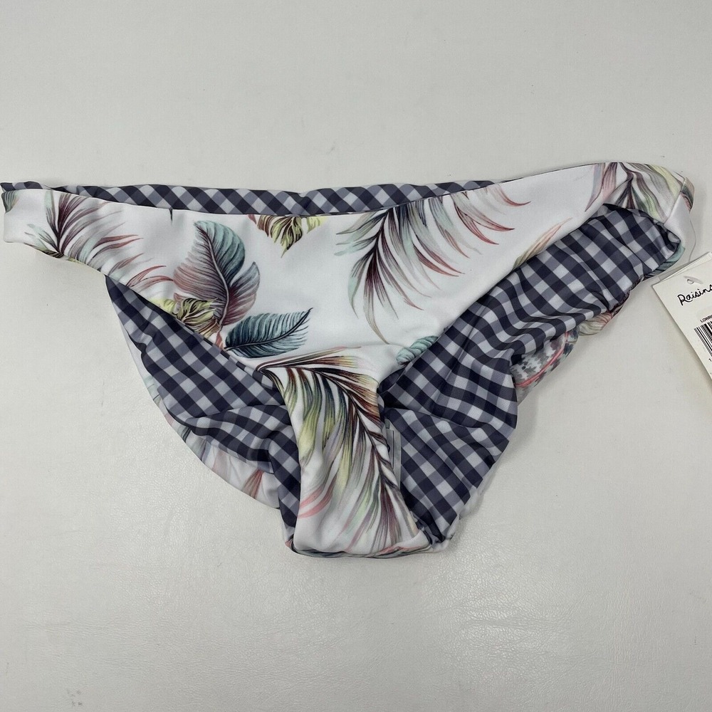 Raisins Pacifica Reversible Bikini Bottom Lowrider Womens Small Blue Gingham